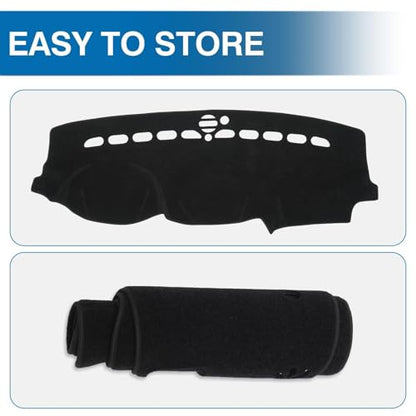 KUST Black Dash Cover for 2011-2022 Jeep Grand Cherokee (NOT for Jeep Cherokee & Grand Cherokee L) Non-Slip Dashboard Cover Polyester Interior for Grand Cherokee Accessories No Glare - size: Grand Cherokee 11-22(black)