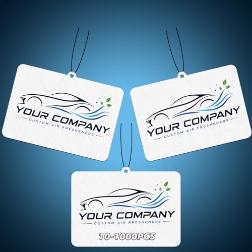 10-100Pcs Custom Logo Air Freshener for Car Bulk,Wholesale Personalized Double-Sided Car Air Fresheners with Photo Text Logo (Horizontal Rectangular) - color: Horizontal Rectangular