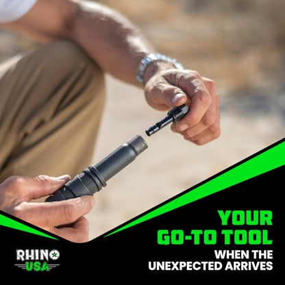 Rhino USA Survival Shovel w/Pick - Heavy Duty Carbon Steel Military Style Entrenching Tool for Off Road, Camping, Gardening, Beach, Digging Dirt, Sand, Mud & Snow. (Survival Shovel) - size: Ultimate 31" Survival E-tool