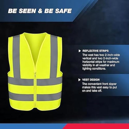 Neiko High Visibility Safety Vest ANSI Class 2, No Pocket, Neon Yellow, 3X-Large (3XL) - size: 3X-Large, style: Vest