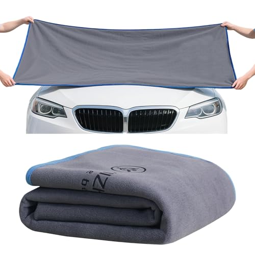 71"X 24" Extra Large Microfiber Towel for Car,Ultra Absorbent Car Washing Cloth,Designed Specifically for Fast Drying Cars,No Shedding,No Streaks, Scratches or Water Spots (Grey)