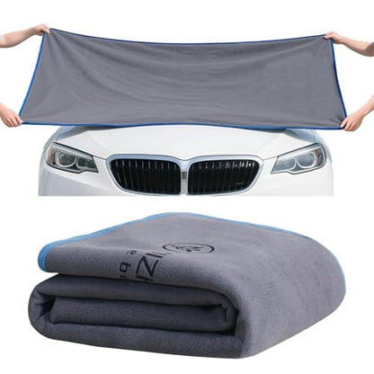 71"X 24" Extra Large Microfiber Towel for Car,Ultra Absorbent Car Washing Cloth,Designed Specifically for Fast Drying Cars,No Shedding,No Streaks, Scratches or Water Spots (Grey)