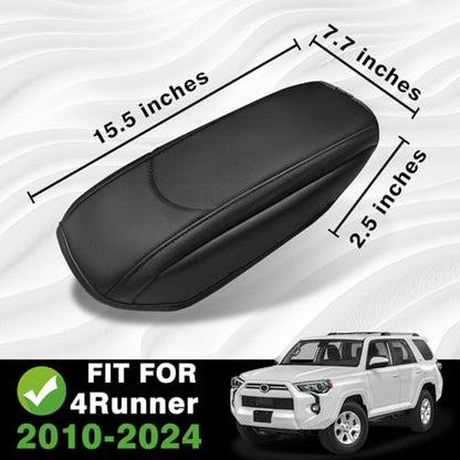 Muslogy Center Console Armrest Cover Fit for Toyota 4Runner 2010-2024 Accessories, Comfort Armrest Pad Console Lid Cushion Vegan Leather Regular Thick - size: 18) 10-24 |4Runner| Regular