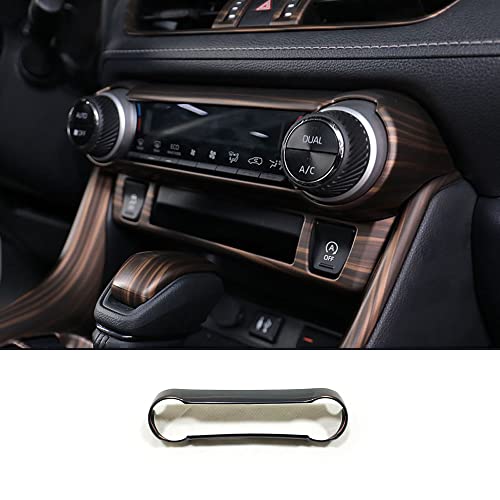 ERIDANUS Auto Accessories Fit for RAV4 2024 2023 2022 2021 2020 2019 Dashboard Ac Switch Panel Button Cover Frame Trim (Peach Wood Style) ABS 1 PC - color: Peach Wood Style