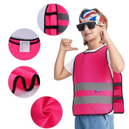 A-SAFETY kids High Vis Reflective construction Safety vest - color: Pink, size: 2-5Year