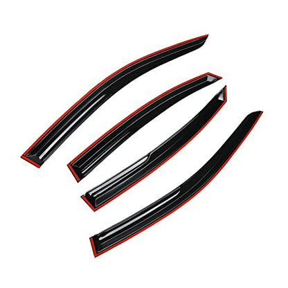 4pcs Smoke Tinted Tape-On Side Window Visor Rain Guards Designed for Kia Forte 2019 2020 2021 2022 2023 EX FE GT LINE LXS Shatterproof Window Deflectors 4 pcs - size: 2019-2023 Kia Forte