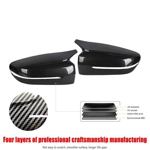 AJHLJ® Carbon Fiber Rearview Mirror Cover Side Mirror Caps for BMW 3 4 5 7 8 Series G20 G21 G22 G23 G26 G30 G31 G11 G12 G14 G15 G16 2017-2021 (Carbon Fiber) - color: Carbon Fiber