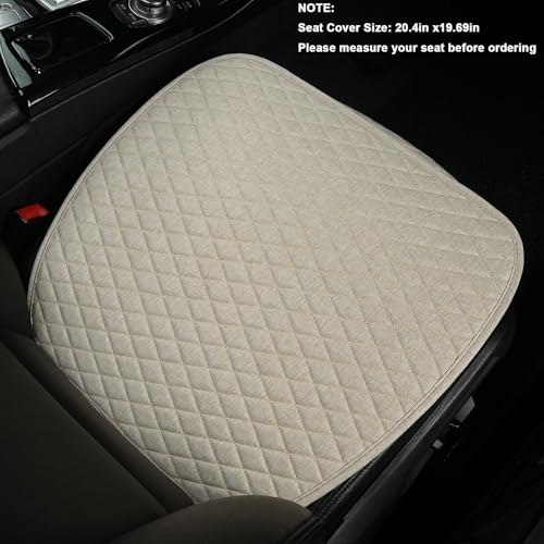 West Llama Linen Car Seat Covers,Bottom Seat Covers for Cars Include 1 Piece Front Driver Seat Pad Mat Universal Fits 90% Vehicles,SUVs,Cars,Sedans(1Piece-Beige) - color: A-Beige, size: 1 Front Bottom Seat Covers