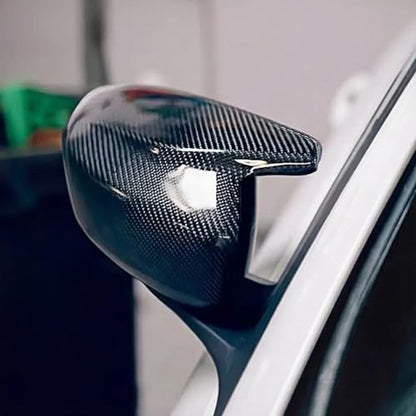 Carbon Fiber Replacement Mirror Caps for 2010-2015 INFINITI G37 G25 Q40, Real 3K 2x2 Twill Weave (Black Carbon Fiber)