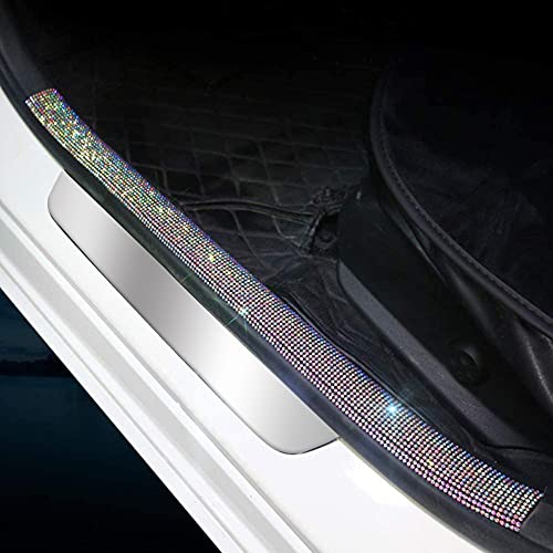 eing Rear Bumper Protector Guard DIY Universal Bling Crystal Rubber Scratch-Resistant Trunk Door Entry Guards Accessory Trim Cover for SUV/Cars(2-Pack,Width7CM/2.8",Long60CM/23.6"),Multicolor - color: B-Multicolor(2-pack,Width7CM/2.8",Long60CM/23.6")