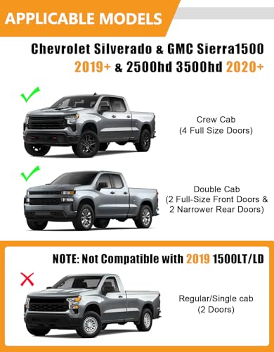 KINGGERI Under Seat Storage Boxes Compatible with 2019-2026 Chevy Chevrolet Silverado 1500/GMC Sierra 1500, 2020-2026 Silverado/Sierra 2500HD/3500HD | Double & Crew Cab Rear Underseat Organizer Box - size: 2019-2026 Chevy Silverado/GMC Sierra 1500