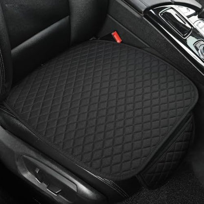 West Llama Linen Car Seat Covers,Bottom Seat Covers for Cars Include 2 Piece Front Driver Seat Pad Mat Universal Fits 90% Vehicles,SUVs,Cars,Sedans(2Piece-Black) - color: B-Black, size: 2 Front Bottom Seat Covers
