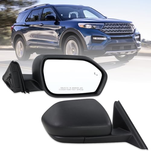Right Passenger Side Mirror Compatible With 2020-2026 Ford Explorer With Manual Folding Power Glass Blind Spot Black Replace#LB5Z17682AA(5Pins) - color: 5Pins-Blind Spot, size: R