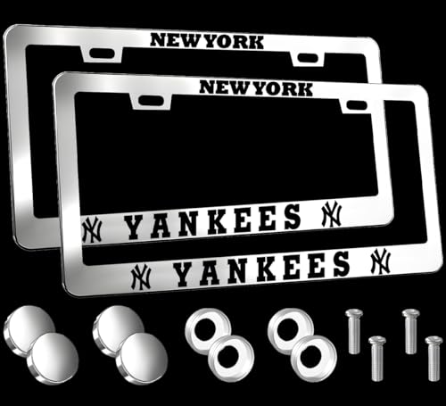 2PCS for Yankees License Plate Frames Holder with Screw for Car Tag Frame - color: A YJ