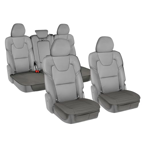 Motor Trend Car Seat Covers for Front & Rear Full Set - Nappa Leather Seat Protectors for Cars, Trucks & SUVs - Gray Automotive Seat Covers with Storage Pockets - Durable Bottom Cushion Protection - color: Charcoal Gray Full Set