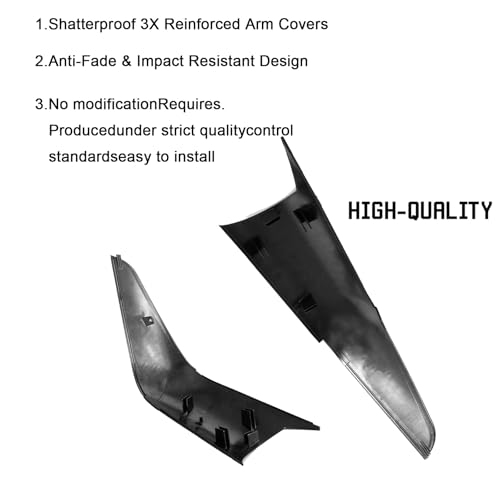 A Pair Black Door Mirror Arm Cover for 2018-2025 Freightliner Cascadia Accessories Driver & Passenger Side Freightliner Cascadia Mirror Cover Semi Truck