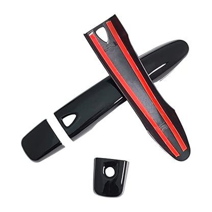 AOKIO Glossy Black Exterior Door Handle Cover Trim for Nissan Murano 2015-2022, Rogue 2014-2019, Maxima 2016-2022 (with Smart Keyhole)