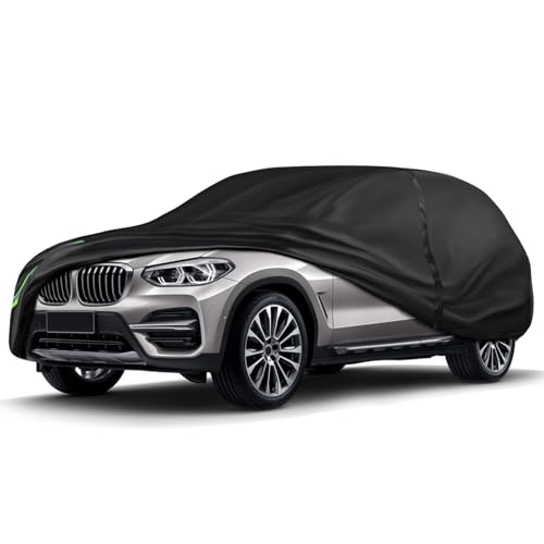 16-Layer 600D Heavy Duty Universal Full Car Cover for Outdoor & Indoor Use - All Weather Sun UV Rain Snow Dust Proof, Waterproof Scratch Resistant, Fits SUVs Body Length 181"-190"/15.1-15.8 ft - size: SUV-482