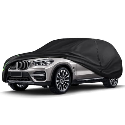 16-Layer 600D Heavy Duty Universal Full Car Cover for Outdoor & Indoor Use - All Weather Sun UV Rain Snow Dust Proof, Waterproof Scratch Resistant, Fits SUVs Body Length 181"-190"/15.1-15.8 ft - size: SUV-482
