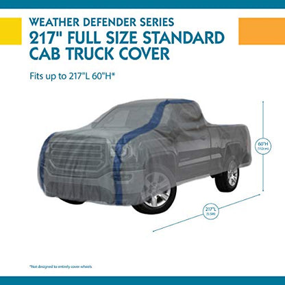 DUCKCOVERS Weather Defender Pickup Truck Cover, Fits Standard Cab Short Bed Trucks up to 18 ft. 1 in. L - size: 217"l X 60"h
