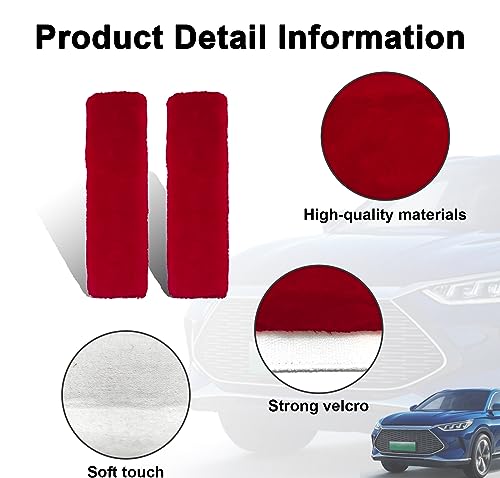 Ziciner 2 Packs Car Seatbelt Covers Shoulder Pad, Universal Soft Faux Sheepskin Shoulder Cover for Comfortable Driving, Fluffy Seat Belt Protector Help to Protect Your Neck and Shoulder (Wine Red) - color: Wine Red