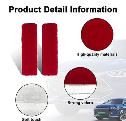 Ziciner 2 Packs Car Seatbelt Covers Shoulder Pad, Universal Soft Faux Sheepskin Shoulder Cover for Comfortable Driving, Fluffy Seat Belt Protector Help to Protect Your Neck and Shoulder (Wine Red) - color: Wine Red