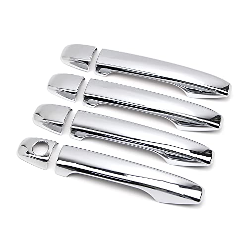 Dreamseek 8Pcs 4 Door Handle Cover for Toyota Sienna Venza Prius Wish 2009-2020 Exterior ABS Molding Trim Chrome Plated Decoration Protector (w/o Smart Keyhole)