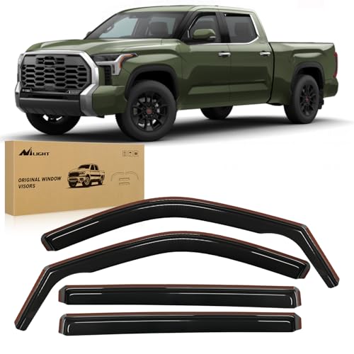 Nilight Side Window Deflectors for Toyota Tundra Crew Max 2022-2026 Window Visors Rain Guards, Vent Shade for Fresh Air, Rain & Snow Protection, Wind Noise Reduction-4PCS