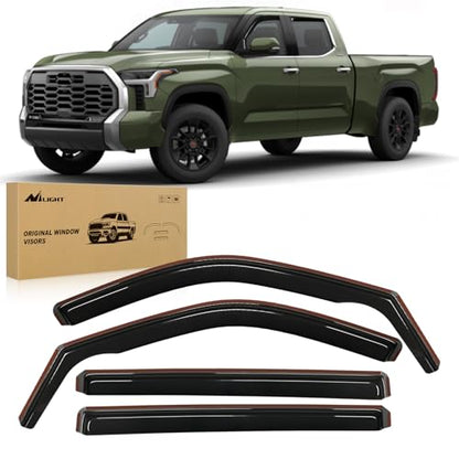 Nilight Side Window Deflectors for Toyota Tundra Crew Max 2022-2026 Window Visors Rain Guards, Vent Shade for Fresh Air, Rain & Snow Protection, Wind Noise Reduction-4PCS