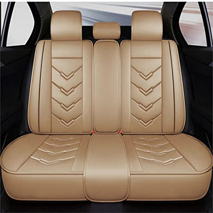 Luxury 5 Seats Car Seat Covers for Honda CR-V 2026 Vehicles Front&Rear Seat Protector Waterproof Leather Seat Cushion Beige