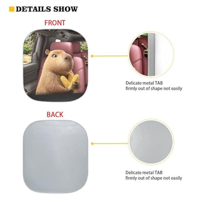 Windshield Sun Shade Funny Capybara Car Windshield Cover Foldable Sun Visor for Car, Sedans, SUV, Truck, 2 Pieces Thickened Automotive Interior Sun Protection - color: Capybara Banana