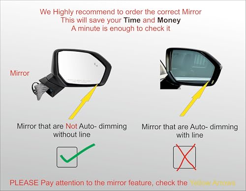EAP Passenger Side Mirror Glass Compatible with Hyundai Palisade 2018-2021, Heated with Blind Spot, 87621S8010 87621S8090 - color: Passenger - Heated + Blind Spot 18-21