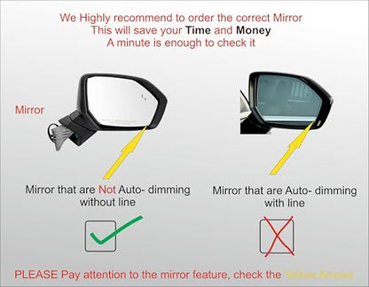 EAP Passenger Side Mirror Glass Compatible with Hyundai Palisade 2018-2021, Heated with Blind Spot, 87621S8010 87621S8090 - color: Passenger - Heated + Blind Spot 18-21