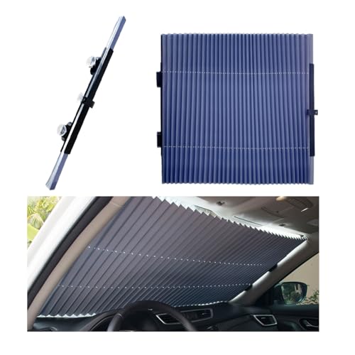 Ohleats Retractable Windshield Sun Shade, 27.6"×60" Sunshade Protector Blocks 99% UV Rays to Keep Your Car Cool, Front Windshield Sunshade Cover for Most Vehicles, Car Accessories (27.6"×60") - color: 27.6"×60"