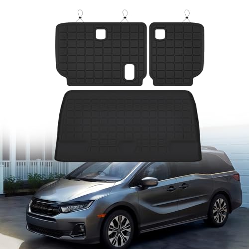 Cargo Mat for 2011-2025 2026 Honda Odyssey & Backrest Mat,TPE All Weather Protection Car Trunk mat Covering The Backrest Accessories - Black - size: 2011-2026 Odyssey Cargo Mat
