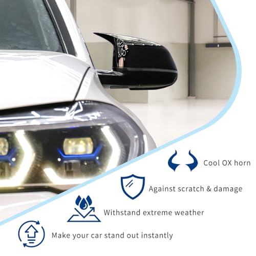 Side Mirror Cover Compatible with X3 G01 X4 G02 / Pre-lci X5 G05 X6 G06 X7 G07 (Gloss Black, G01 G02 G05) - color: Gloss Black, size: G01 G02 G05
