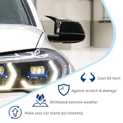 Side Mirror Cover Compatible with X3 G01 X4 G02 / Pre-lci X5 G05 X6 G06 X7 G07 (Gloss Black, G01 G02 G05) - color: Gloss Black, size: G01 G02 G05