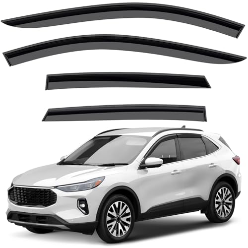 Window Deflectors Smoke Tinted Tape-On Side Window Vent Visor Deflectors Rain Guards Compatible with Escape 2020-2026 - 4pcs. GW0247 - color: For Escape 20-26