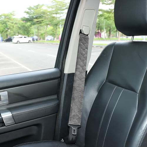 Amooca Soft Automotive Seat Belt Cover Seatbelt Shoulder Pad Neck Protector Cushions Universal Fit SUV Trucks Backpack Dark Grey Extra Long 19.7in - color: Dark Grey, size: 19.7in-1pc