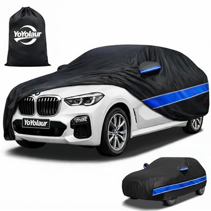 Car Cover Custom Fit BMW X5,10-Layer Car Cover Waterproof All Weather,Full Exterior Cover with Cotton Lining,Sun Rain UV Dust Snow Protection with Door Zipper,Fit for BMW X5 2007-2025 - size: Custom Fit for BMW-X5