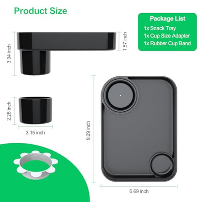 (2 Pack) Car Seat Tray for Kids Travel, Carseat Tray for Food Toddler, Car Seat Table Tray, Car Seat Cup Holder Snack Tray for Graco, Evenflo, Chicco, Rotatable Removable Family Road Trip Essentials - color: Glossy Black-2 Pack
