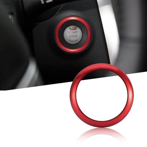 TOMALL Engine Start Stop Ring Trim Compatible with Nissan Altima 2013 2014 2015 2016 2017 2018 Car Interior Key Ignition Push Start Button Cover Aluminum Cap Decoration Accessories (Red) - color: Red
