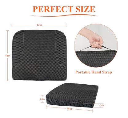 kingphenix Premium Car Seat Cushion, Memory Foam Driver Seat Cushion to Improve Driving View- Coccyx & Lower Back Pain Relief - Seat Cushion for Car, Truck, Office Chair (4D Mesh Black) - color: 4d Mesh Black