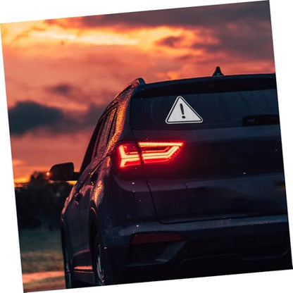 Zerodeko Reflective Car Stickers Triangle Safety Warning Decals Outdoor Sturdy Reflective Labels for Vehicle Hazard Alert