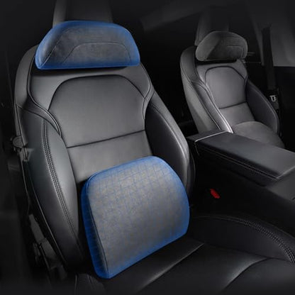 TOPABYTE Lumbar Support Pillow Ergonomic Memory Foam Lumbar Pillow for Lower Back Pain Relief - Back Cushion for Driving, Chair Support for Car, Office & Gaming Chairs (Black, 1PC)