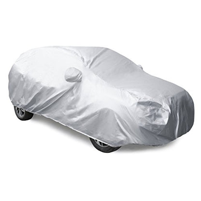 uxcell YL Silver Tone 190T Car Cover Outdoor Weather Waterproof Scratch Rain Snow Heat Resistant W Mirror Pocket 480 x 185 x 170cm - size: YL