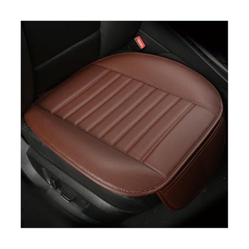 Yourkar Car Seat Cover for Front Seat, Anti-Slip & Waterproof Leather Auto Front Seat Pad Protector, Durable Driver Bottom Seat Cushion Cover with Storage Pocket, Car Accessories (Coffee) - color: Coffee