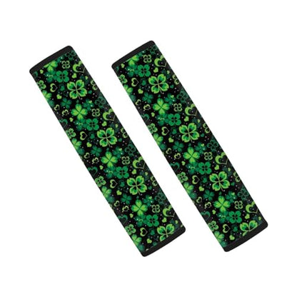 UNICEU Happy St Patrick's Day Car Seat Strap Pads, Lucky Green Leaf Universal Car Seat Belt Pads Cover- Protect Your Neck and Shoulder, Car Accessories Seatbelt Pads - color: Lucky Green Leaf