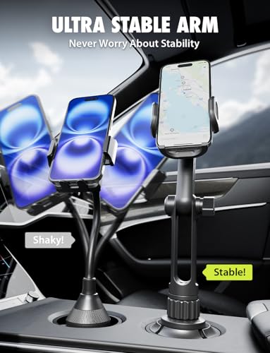 Bracketron TripGrip Extend Cup Holder Phone Holder - Universal Car Phone Holder Cup Holder Mount, 360° Rotation, Fits Devices Up to 4.2", GPS & Smartphone