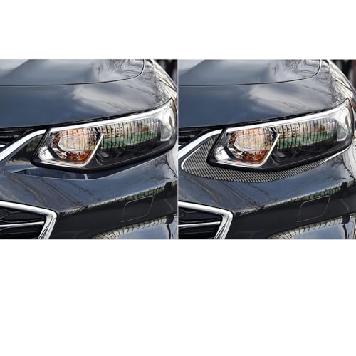 Black Carbon Fiber Compatible with Chevy/Chevrolet Malibu 2016-2024 2017 2018 2019 2020 2021 2022 2023 2024 Accessories Car Headlight Eyelid Eyebrows Cover Exterior Trim Sticker Decal 2pcs - color: Headlight Eyelid Eyebrow
